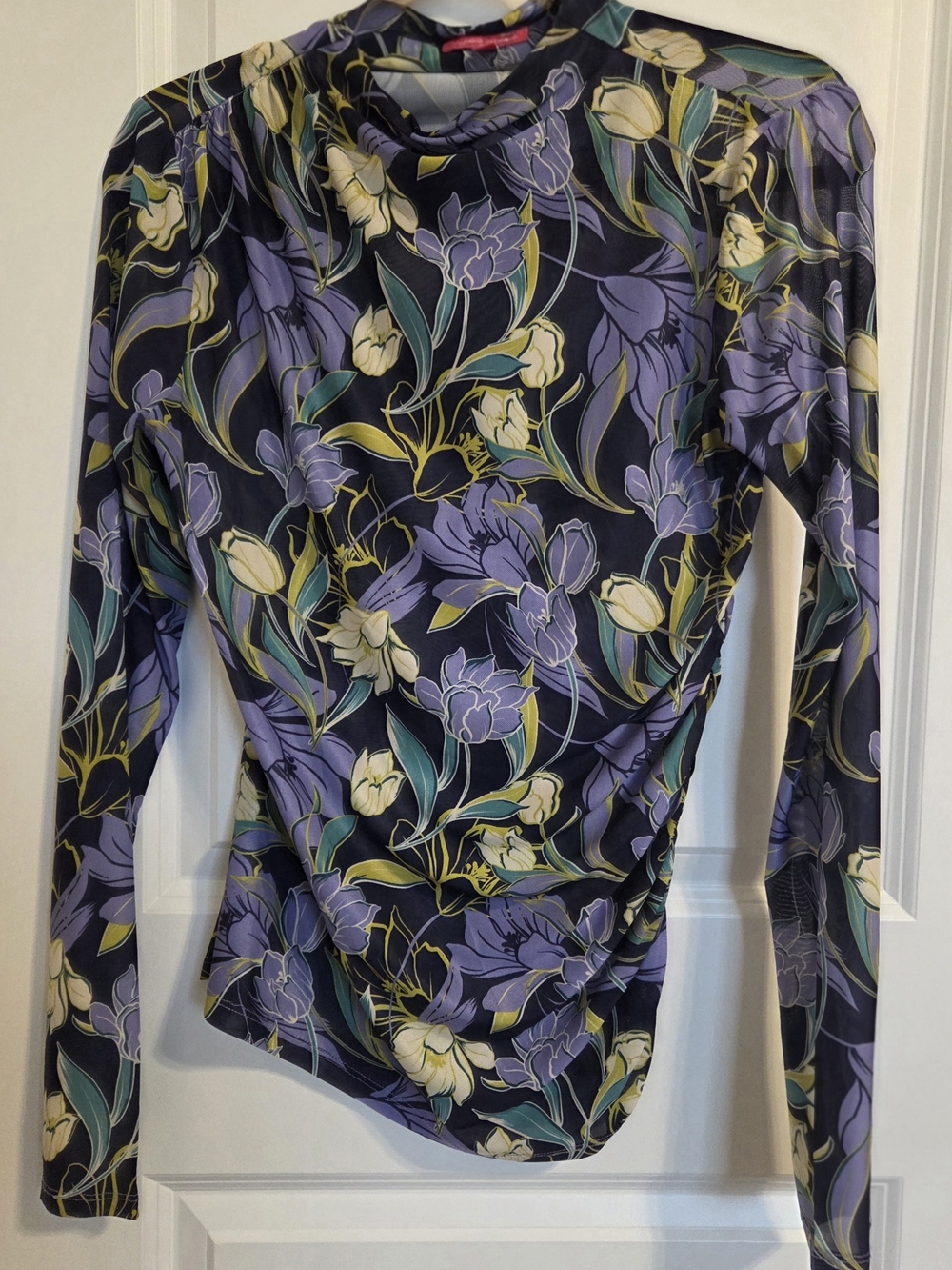 Floral Long-Sleeve Crewneck Top